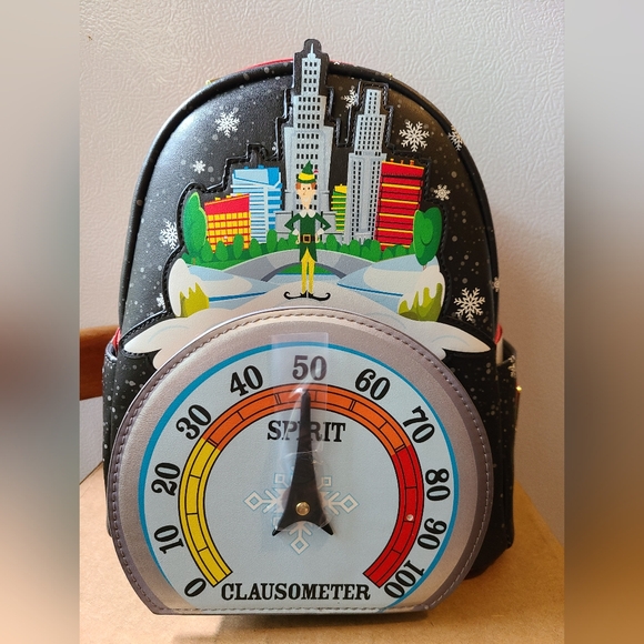 Elf Clausometer Loungefly Mini Backpack and Wallet Set - Picture 6 of 6